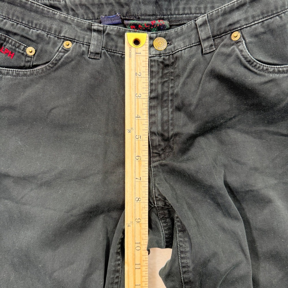 Ralph Lauren Pants Womens 6 Black Cotton Twill Flare Mid Rise 5-Pocket Trousers - Picture 6 of 12